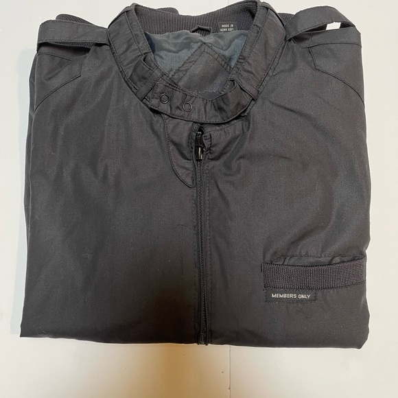 Mens Members Only Jacket Size 42 Black Racer Lined Bomber Europe Craft - Picture 12 of 12